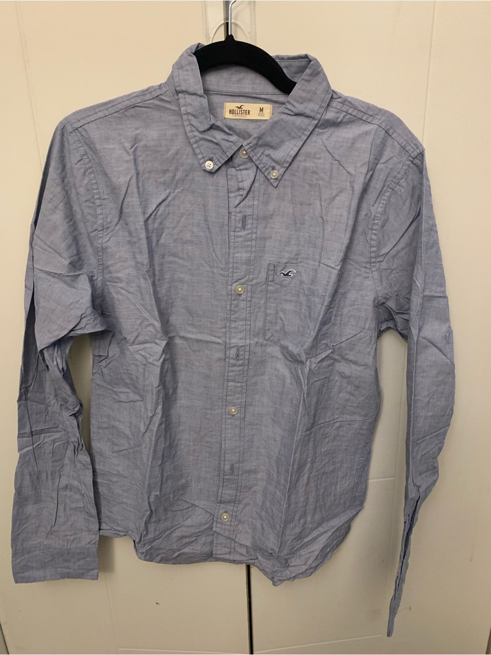 Hollister Men's Light Blue Button-Down Dress Shirt
